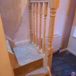 wooden stairwell