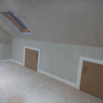 roof space conversion with fresh plaster